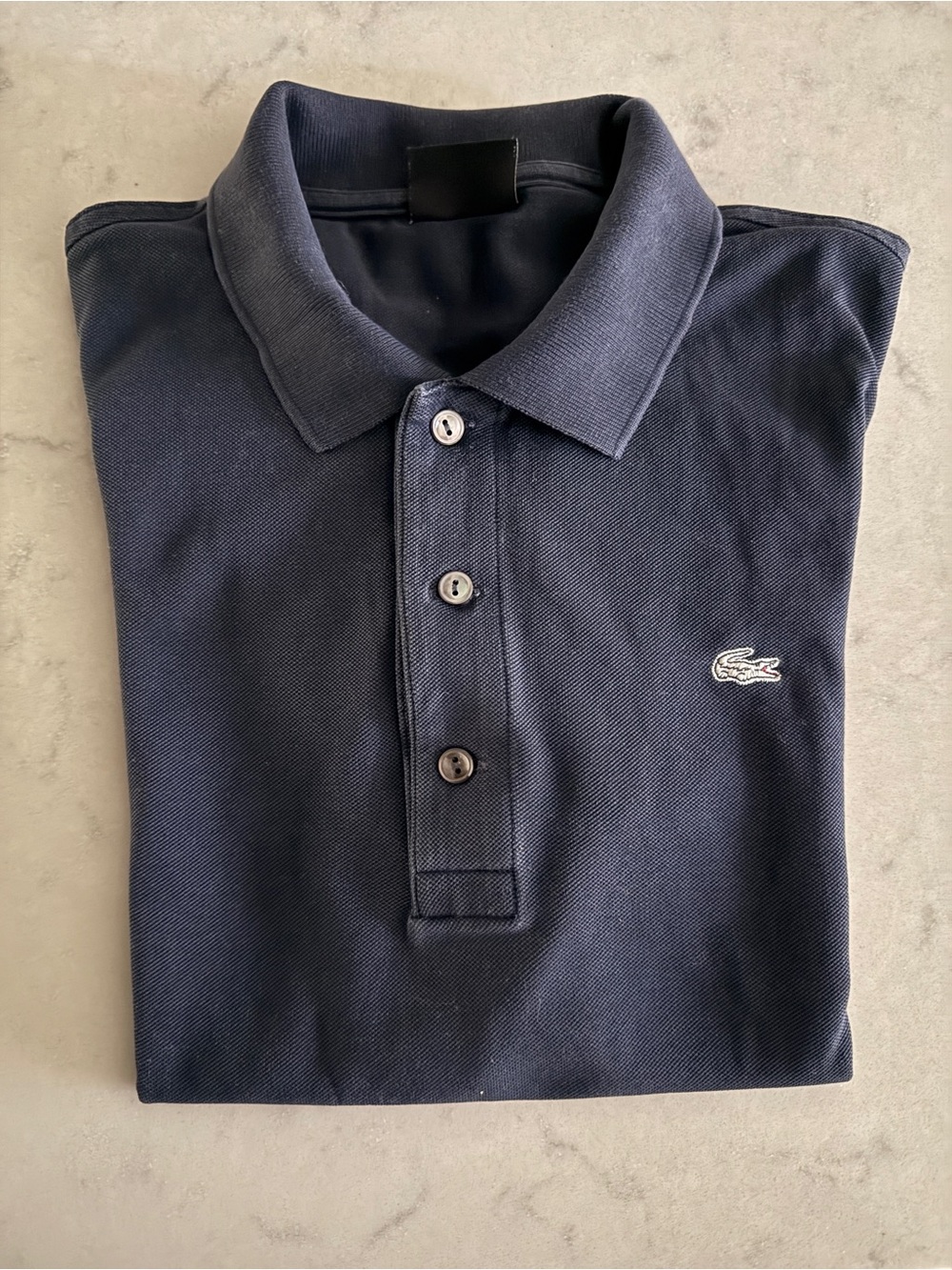 Lacoste Men's Dark Navy Polo with Embroidered Crocodile